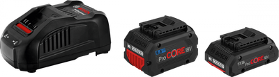 Bosch Blauw 18v starterset met 2 accu&apos;s | 1x ProCore18V 5.5Ah + 1x ProCORE18V 4,0Ah + Lader GAL 1880 CV - 1600A0214A
