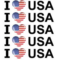 Sticker - 5x - I love USA - 19 x 4 cm - Amerika - landenthema