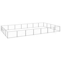 Hondenkennel 28 m² staal zilverkleurig