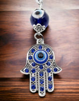 Sleutelhanger Hamsa Hand Blauw - Spirituele Sieraden en Edelstenen - Spiritueelboek.nl