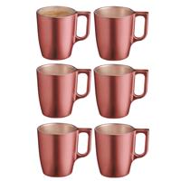 Koffiemokken Monaco - 6x stuks - Hard Glas - koper - 250 ml - 9 cm - Flashy metallic finish Koffiemokken Monaco - 6x stuks - Hard Glas - koper - 250 ml - 9 cm - Flashy metallic finish