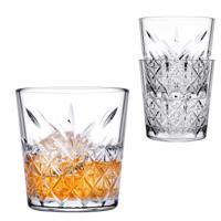 Whisky tumbler glazen - 6x - Timeless serie - transparant - 340 ml