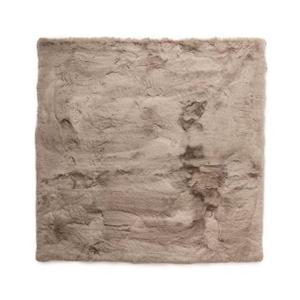 Tapeso Fluffy vloerkleed vierkant - Comfy Deluxe taupe - 100x100 cm