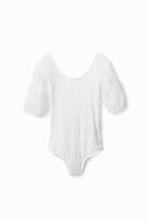 Body met gerimpeld effect - WHITE - XL