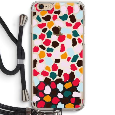 Colored Giraffe: iPhone 6 / 6S Transparant Hoesje met koord