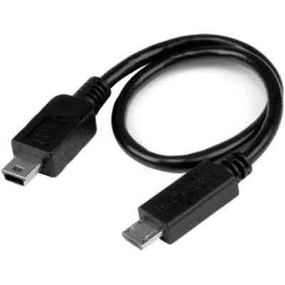 StarTech.com 20 cm USB OTG kabel Micro USB naar Mini USB M/M USB OTG Adapter