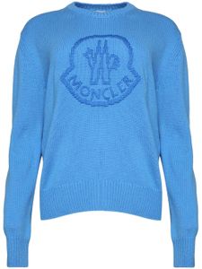 Moncler logo crew neck jumper - Bleu