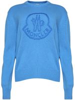 Moncler logo crew neck jumper - Bleu - thumbnail