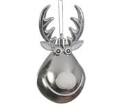 Rendier kunststof hang 11.5 cm zilver - thumbnail