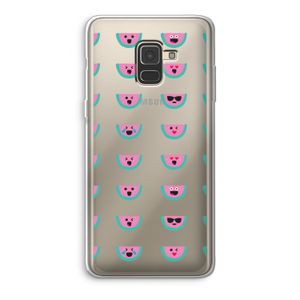 Smiley watermeloenprint: Samsung Galaxy A8 (2018) Transparant Hoesje
