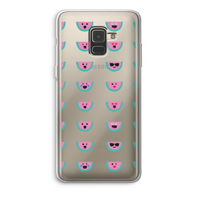 Smiley watermeloenprint: Samsung Galaxy A8 (2018) Transparant Hoesje