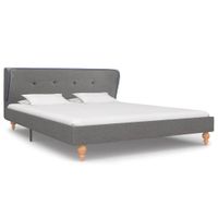 vidaXL Bedframe stof lichtgrijs 135x190 cm - thumbnail