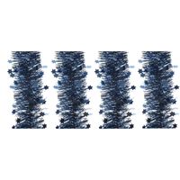 4x Donkerblauwe ster kerstslinger 10 x 270 cm kerstboom versieri
