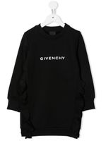 Givenchy Kids robe volantée à logo imprimé - Noir