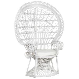 Beliani EMMANUELLE - Fauteuil-Wit-Rotan