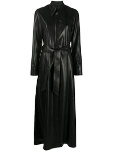 Nanushka robe longue à taille ceinturée - Noir