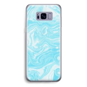 Waterverf blauw: Samsung Galaxy S8 Transparant Hoesje