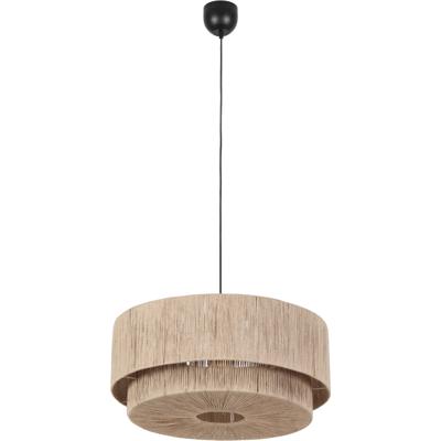 LED Hanglamp - Hangverlichting - Trion Alisa - E27 Fitting - 1-lichts - Rond - 60 cm - Bruin - Jute