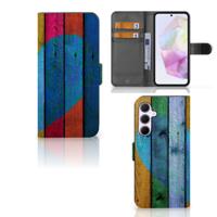 Samsung Galaxy A35 | Book Style Case | Wood Heart - Cadeau voor je Vriend