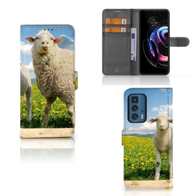 Motorola Edge 20 Pro | Telefoonhoesje | Met pasjeshouder | Schaap en Lammetje
