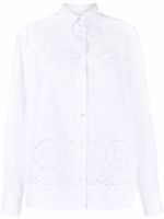 P.A.R.O.S.H. chemise en broderie anglaise à boutonnière - Blanc