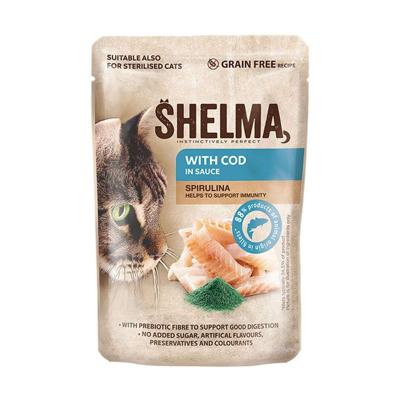 SHELMA with cod in sauce - nat kattenvoer - 85g