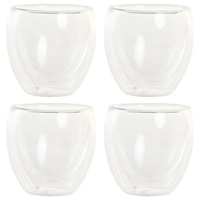 Koffieglazen/theeglazen dubbelwandig - set 4x - espresso glazen - 100 ml