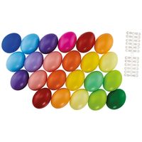 48x stuks gekleurde hobby knutselen eieren van plastic 6 cm