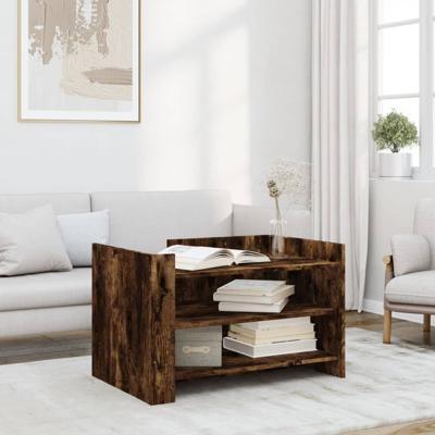 Salontafel 80x50x50 cm bewerkt hout gerookt eikenkleurig