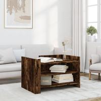 Salontafel 80x50x50 cm bewerkt hout gerookt eikenkleurig