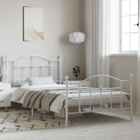 Bedframe met hoofd- en voeteneinde metaal wit 100x200 cm