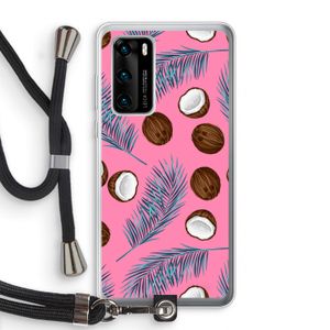 Kokosnoot roze: Huawei P40 Transparant Hoesje met koord