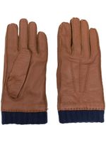 Paul Smith gants en cuir à logo embossé - Marron - thumbnail