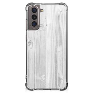 Samsung Galaxy S21 Stevig Telefoonhoesje White Wood