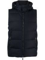 Moorer hooded padded gilet - Bleu