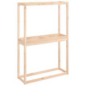 The Living Store Houten Bandenrek - 120 x 40 x 180 cm - Massief Grenenhout