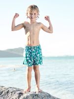 Bedrukte jongenszwemshort mintgroen - thumbnail