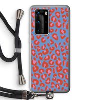 Leopard blue: Huawei P40 Pro Transparant Hoesje met koord