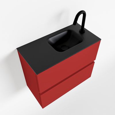 Toiletmeubel Mondiaz Ada | 60 cm | Meubelkleur Fire | Lex wastafel Urban Rechts | 1 kraangat