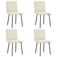 Eetkamerstoelen 4 st fluweel crèmekleurig
