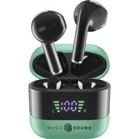 Cellularline In Ear headset Bluetooth, Draadloos Groen, Zwart Oplaadbox, Indicator voor batterijstatus, Volumeregeling