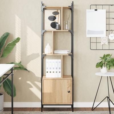 Boekenkast met deur 44,5x30x154,5 cm hout sonoma eikenkleurig