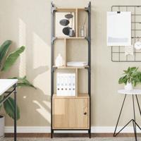 Boekenkast met deur 44,5x30x154,5 cm hout sonoma eikenkleurig