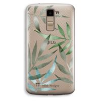 Tropical watercolor leaves: LG K10 (2016) Transparant Hoesje