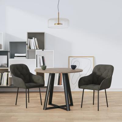Eetkamerstoelen 2 st fluweel donkergrijs
