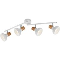 LED Plafondspot 4-lichts - E14 Fitting - Rechthoekig Mat Wit Metaal