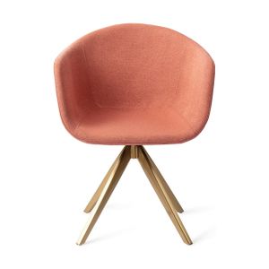 Jesper Home Yuni eetkamerstoel turn gold Coral Crush