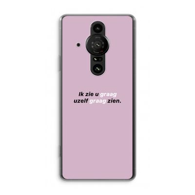 uzelf graag zien: Sony Xperia Pro-I Transparant Hoesje