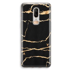 Gouden marmer: OnePlus 6 Transparant Hoesje