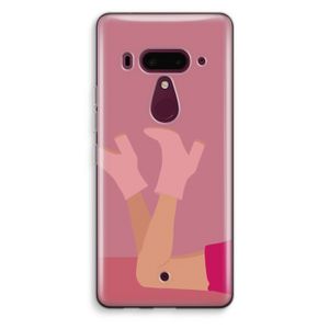 Pink boots: HTC U12+ Transparant Hoesje